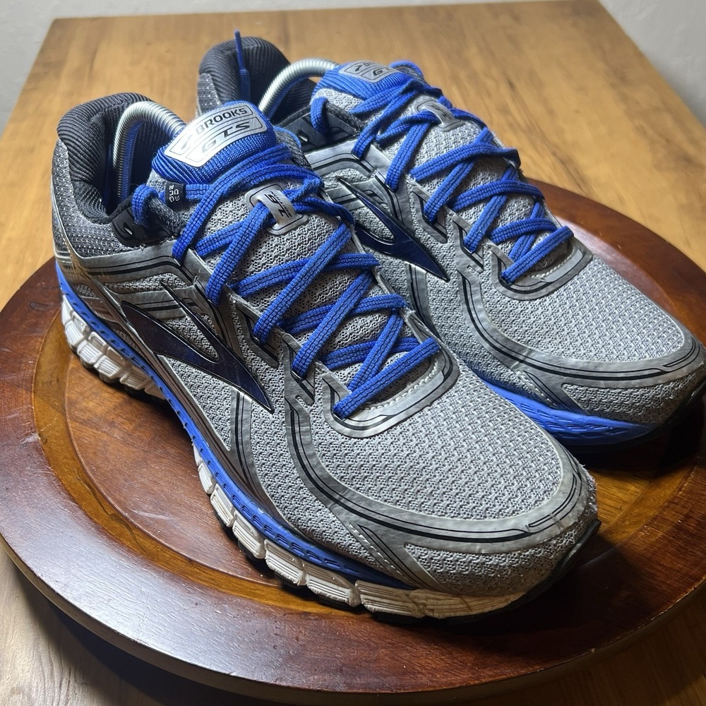 Brooks Adrenaline GTS 16 Running Shoes Mens 12.5 Wide 2E Grey Blue 1102122E181